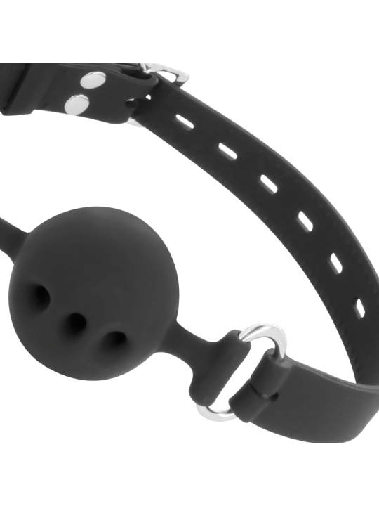 DARKNESS - ZWARTE SILICONE ADEMENDE GAG