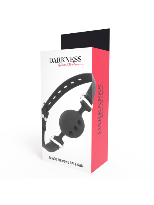 DARKNESS - ZWARTE SILICONE ADEMENDE GAG