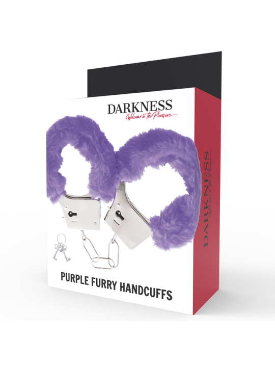 DARKNESS - HANDSCHELLEN AUS METALL MIT LILA GEFÜTTERT