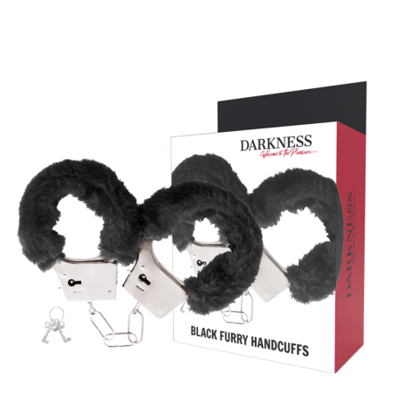 DARKNESS - ZWART GEVOERDE METALEN HANDBOEIEN