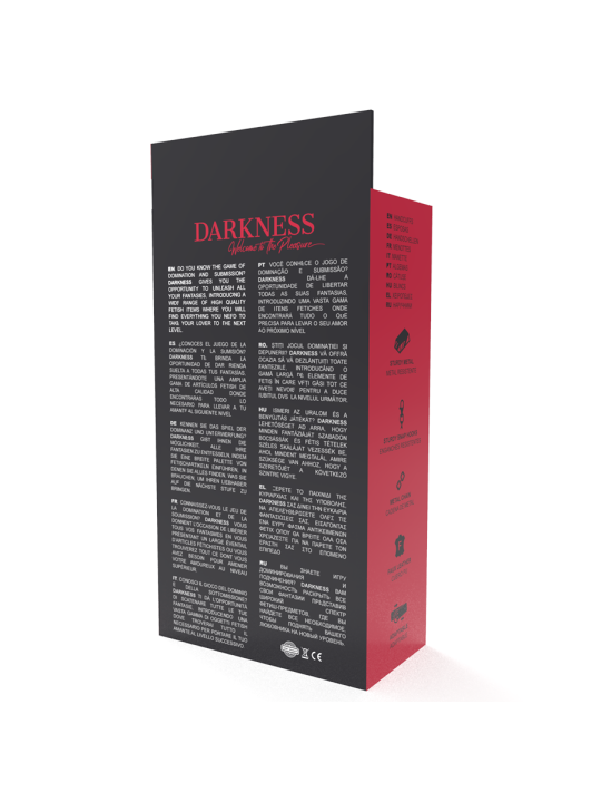 DARKNESS - VERSTELBARE ENKELMANCHETTEN ZWART LEER