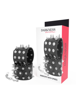 DARKNESS - SCHEDELS EN BOTTEN ZWARTE SPIKED HANDBOEIEN
