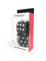 DARKNESS - SKULLS AND BONES SCHWARZE HANDSCHELLEN MIT SPIKES