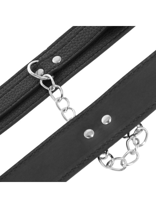 DARKNESS - MENOTTES EN CUIR TEXTURÉ NOIR