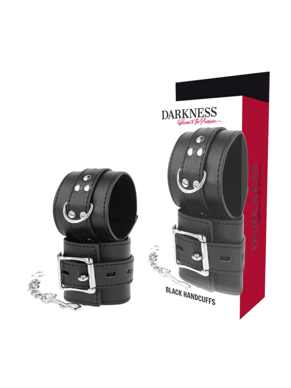 DARKNESS - MENOTTES EN CUIR NOIR
