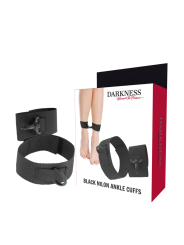 DARKNESS - KNÖCHELMANSCHETTEN AUS SCHWARZEM NYLON