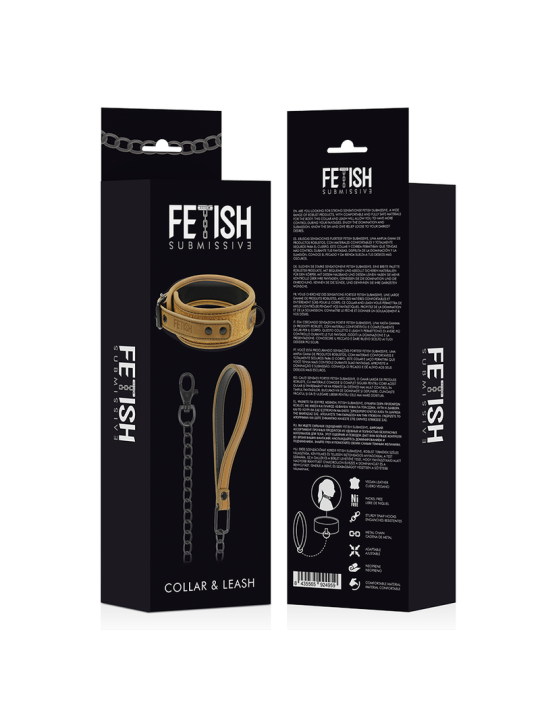 FETISH SUBMISSIVE ORIGIN - COLLIER CHAÎNE DOUBLÉE DE NÉOPRÈNE