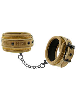 FETISH SUBMISSIVE ORIGEN - VEGAN LEATHER ANKLE CUFFS WITH NEOPRENE LIN