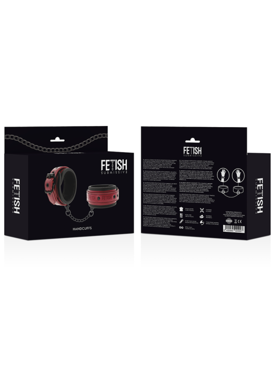 FETISH SUBMISSIVE DARK ROOM - MANETTE VEGAN IN PELLE CON FODERA IN NEO
