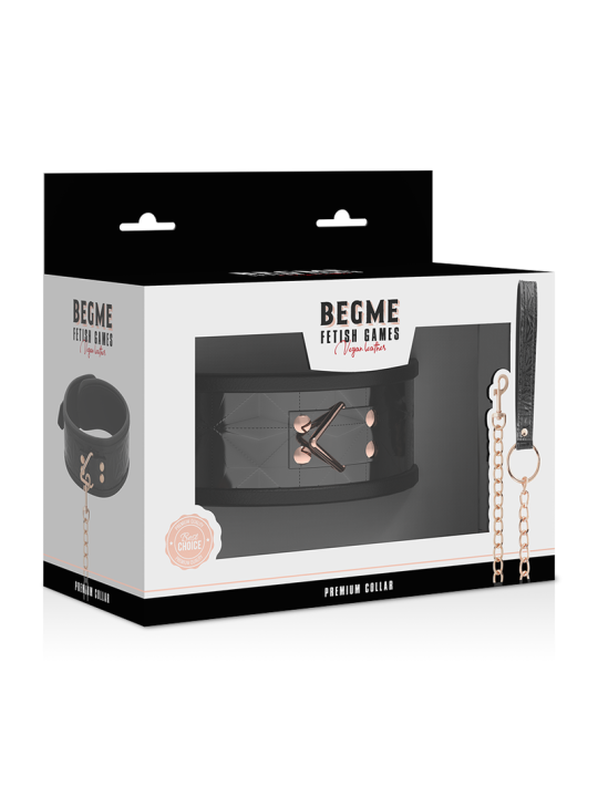 BEGME - BLACK EDITION PREMIUM VEGANER LEDERHALSBAND