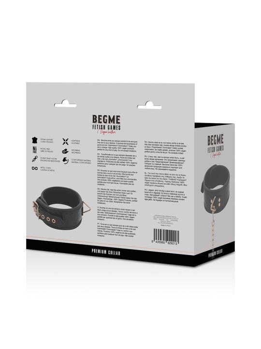 BEGME - BLACK EDITION PREMIUM VEGANER LEDERHALSBAND