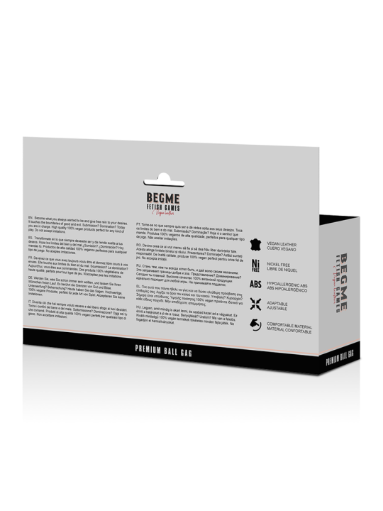 BEGME - BLACK EDITION BOLA GAG VEGAN COURO