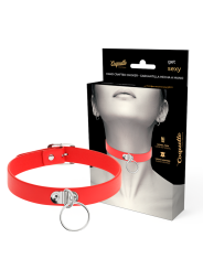 COQUETTE CHIC DESIRE - COLLIER CUIR VEGAN ROUGE FEMME ACCESSOIRE FÉTIC