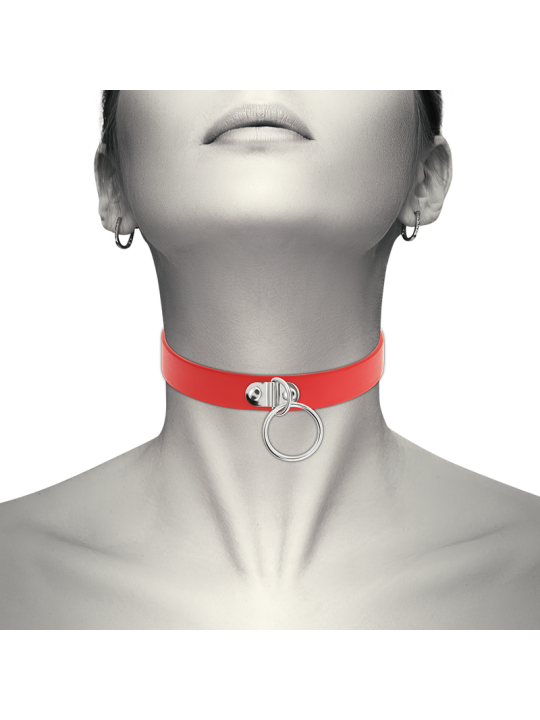 COQUETTE CHIC DESIRE - RED VEGAN LEATHER NECKLACE WOMAN FETISH ACCESSO