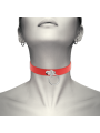COQUETTE CHIC DESIRE - COLLIER CUIR VEGAN ROUGE FEMME ACCESSOIRE FÉTIC