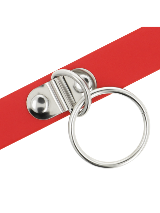 COQUETTE CHIC DESIRE - COLLIER CUIR VEGAN ROUGE FEMME ACCESSOIRE FÉTIC
