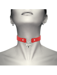 COQUETTE CHIC DESIRE - COLLANA IN PELLE VEGANA ROSSA CON ACCESSORIO CU