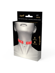 COQUETTE CHIC DESIRE - COLLAR CUERO VEGANO ROJO ACCESORIO CORAZÓN CON 