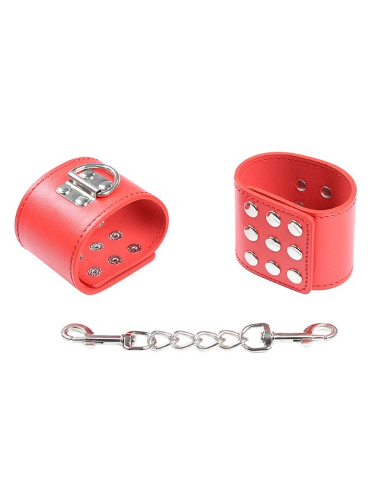 OHMAMA FETISH - RED HANDCUFFS WITH SNAP CLOSURE