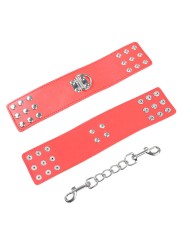 OHMAMA FETISH - RED HANDCUFFS WITH SNAP CLOSURE