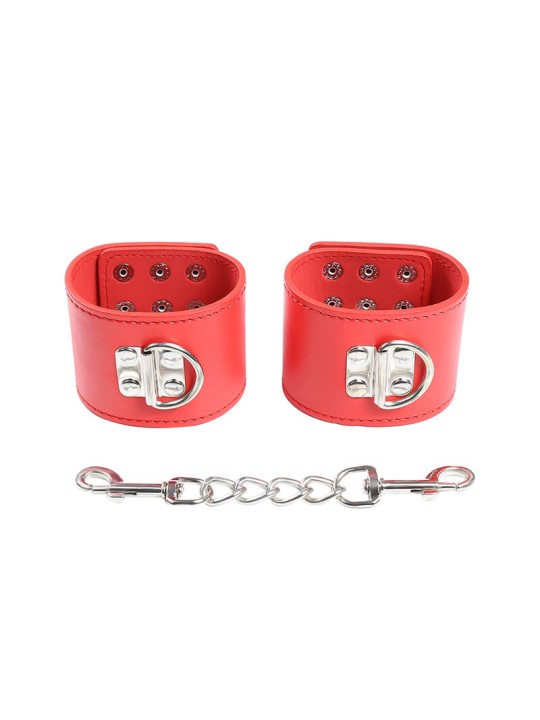 OHMAMA FETISH - RED HANDCUFFS WITH SNAP CLOSURE