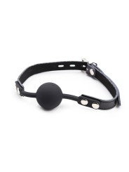 OHMAMA FETISH - SILICONEN GAG MET LEDEREN BAND (HANGSLOT INBEGREPEN)