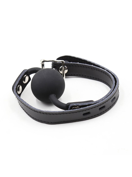 OHMAMA FETISH - BALL GAG IN SILICONE CON CINTURA IN PELLE (LUCCHETTO I