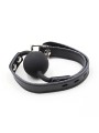 OHMAMA FETISH - SILICONE BALL GAG WITH LEATHER BELT (PADLOCK INCLUDED)