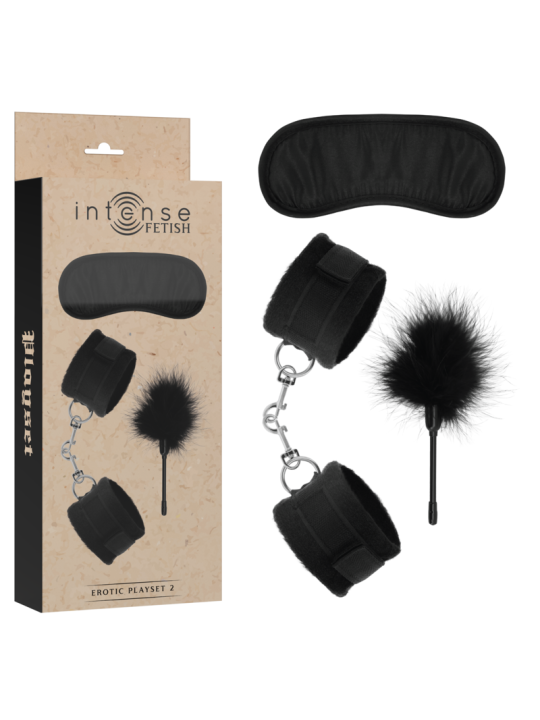 INTENSE - FETISH PLAYSET ÉROTIQUE 2 AVEC MENOTTES, MASQUE AVEUGLE ET T