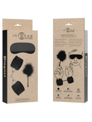 INTENSE - FETISH SET ERÓTICO 2 CON ESPOSAS, ANTIFAZ Y PLUMERO