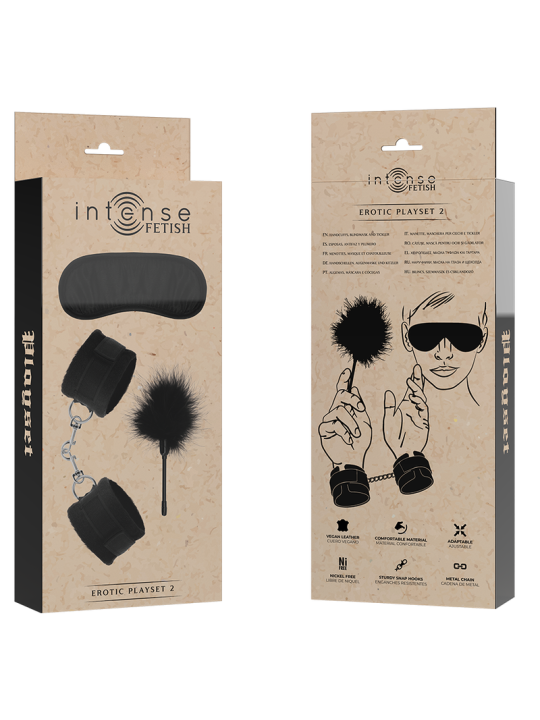 INTENSE - FETISH PLAYSET ÉROTIQUE 2 AVEC MENOTTES, MASQUE AVEUGLE ET T