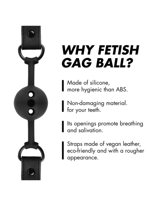 FETISH SUBMISSIVE BONDAGE - ADEMENDE SILICONEN BAL GAG