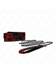 KINK - LACE NECKLACE WITH BELT WITH REAL LEATHER BELT 105 CM / 44 X 5.