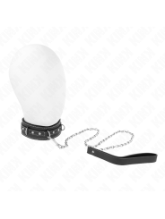 KINK - PVC LEATHER NECKLACE WITH BELT 105 CM RHINESTONE RIVET 41.5 X 4
