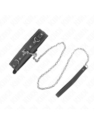 KINK - COLLAR CON CORREA 105 CM DE PIEL DE PVC REMACHE DE DIAMANTES DE