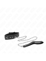 KINK - PVC LEDER HALSKETTE MIT GÜRTEL 105 CM STRASS NIETE 41,5 X 4 CM