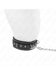 KINK - PVC LEDER HALSKETTE MIT GÜRTEL 105 CM STRASS NIETE 41,5 X 4 CM