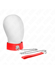 KINK - COLLIER AVEC CEINTURE 65 CM AVEC LARGE BRACELET ROUGE AJUSTABLE