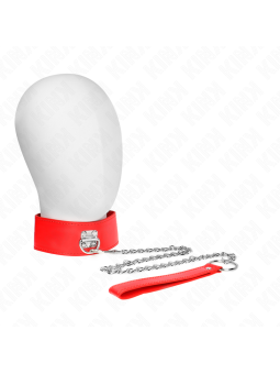 KINK - NECKLACE WITH BELT 65 CM WITH WIDE RED STRAP ADJUSTABLE 33.5-41