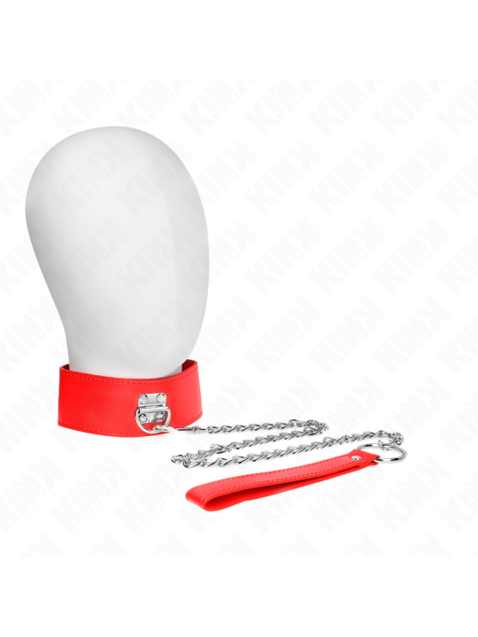 KINK - COLLIER AVEC CEINTURE 65 CM AVEC LARGE BRACELET ROUGE AJUSTABLE