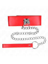 KINK - COLLIER AVEC CEINTURE 65 CM AVEC LARGE BRACELET ROUGE AJUSTABLE