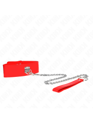 KINK - COLLIER AVEC CEINTURE 65 CM AVEC LARGE BRACELET ROUGE AJUSTABLE