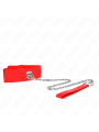 KINK - COLLIER AVEC CEINTURE 65 CM AVEC LARGE BRACELET ROUGE AJUSTABLE