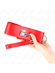 KINK - COLLIER AVEC CEINTURE 65 CM AVEC LARGE BRACELET ROUGE AJUSTABLE