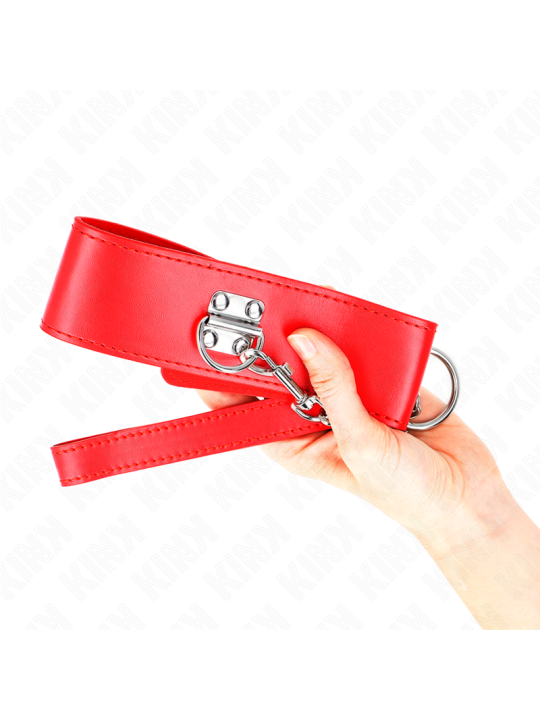 KINK - COLLIER AVEC CEINTURE 65 CM AVEC LARGE BRACELET ROUGE AJUSTABLE