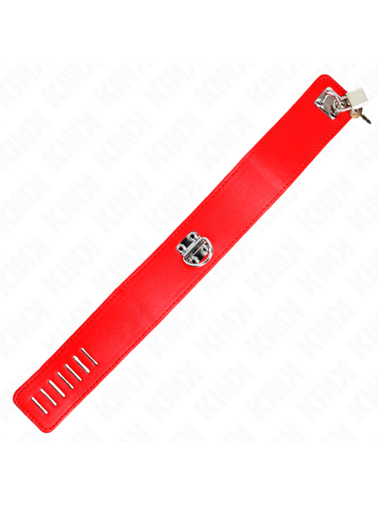 KINK - COLLIER AVEC CEINTURE 65 CM AVEC LARGE BRACELET ROUGE AJUSTABLE