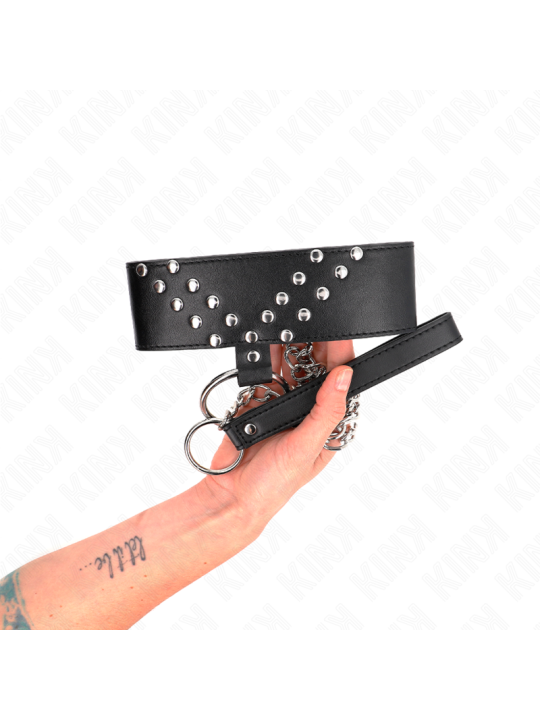 KINK - COLLIER AVEC CEINTURE 65 CM AVEC RIVET V RÉGLABLE 36-43 CM X 5 