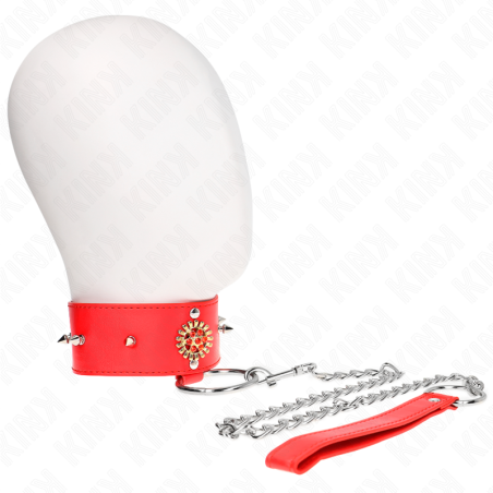 KINK - COLLAR CON CORREA 65 CM CUELLO DE DIAMANTES ROJO AJUSTABLE 35-5