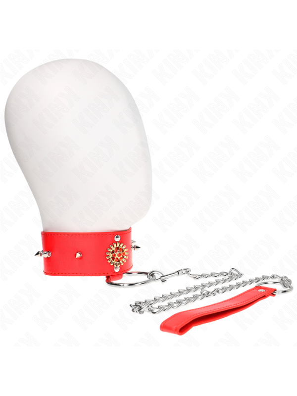 KINK - COLLAR CON CORREA 65 CM CUELLO DE DIAMANTES ROJO AJUSTABLE 35-5