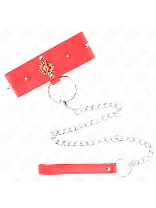 KINK - COLAR DE DIAMANTE VERMELHO COM CINTO 65 CM AJDUSTÁVEL 35-51 CM 